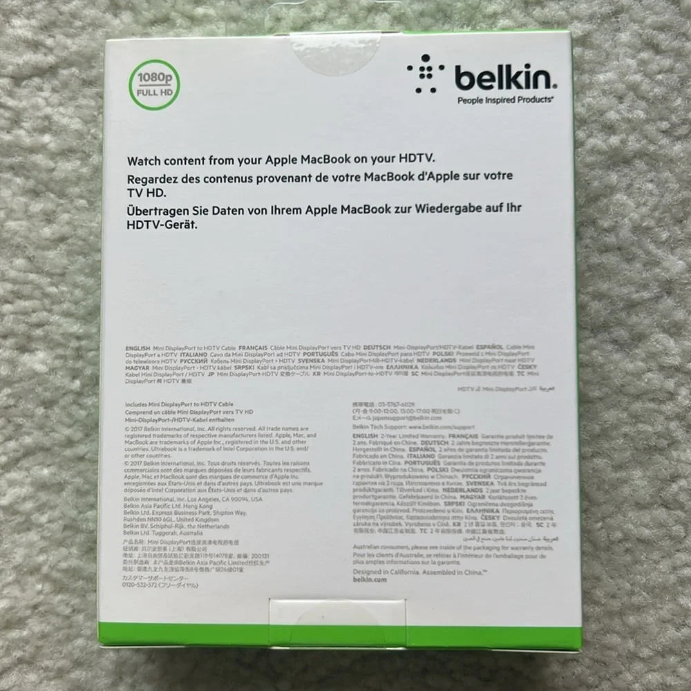 Belkin 4K Mini DisplayPort to HDTV Cable